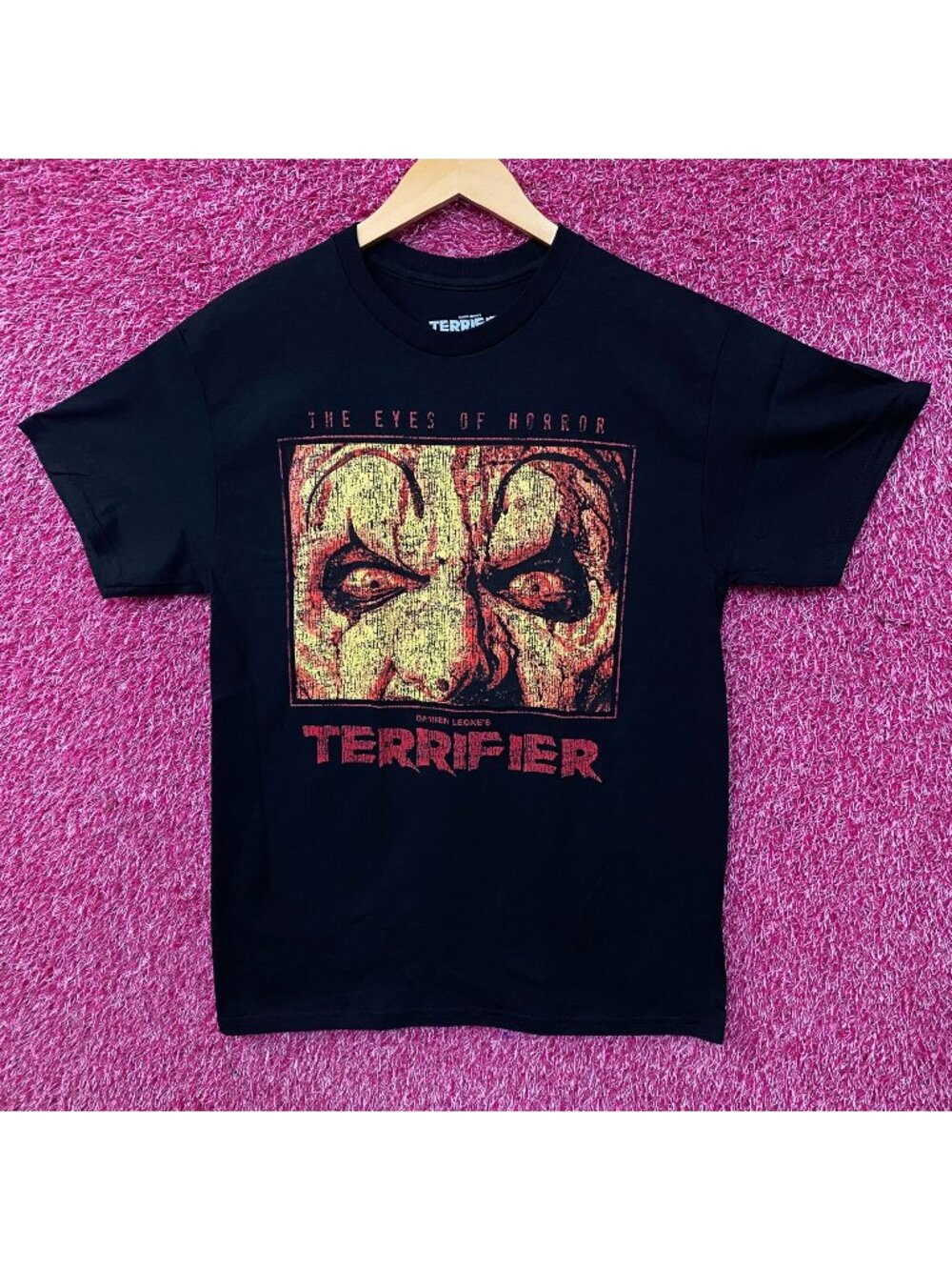 Terrifier "Eyes of Horror" Art The Clown Horror Graphic T-Shirt Medium